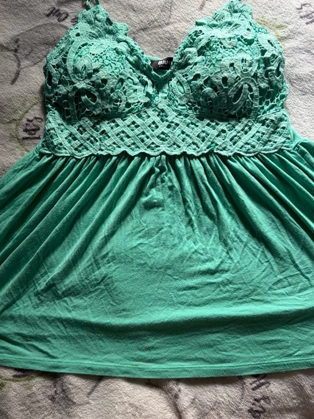 BILLABONG Teal Crochet-Detail Camisole Tank